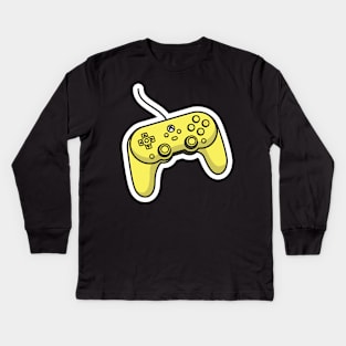 Joystick Controller and Game Pad Stick Sticker vector illustration. Sports and technology gaming objects icon concept. Video game controller or game console sticker logo design with shadow. Kids Long Sleeve T-Shirt
